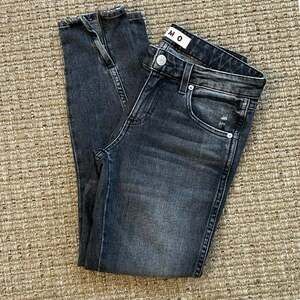 AMO Denim Twist Zip Skinny Jeans in Smoke — Size 26